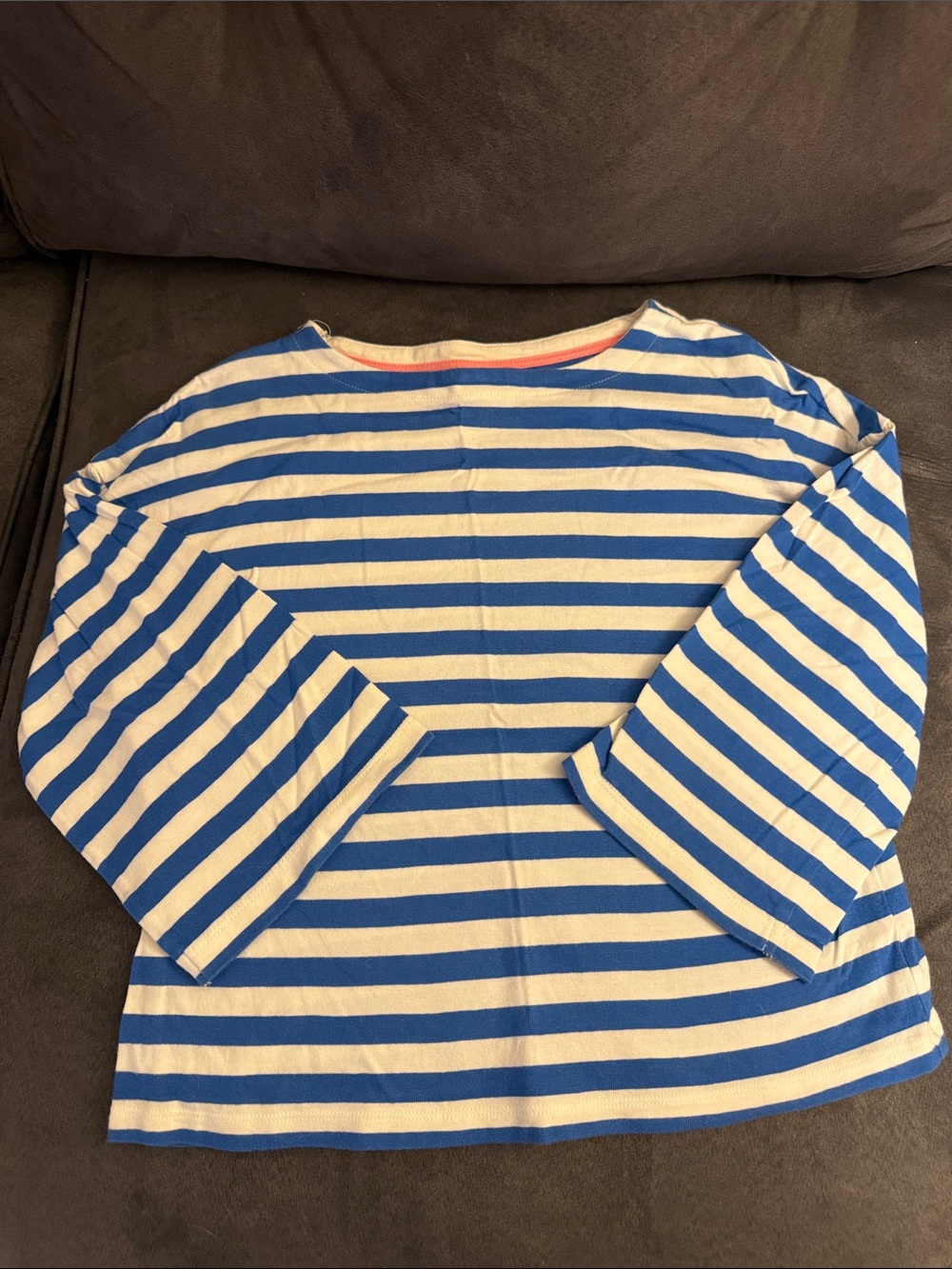 MiniBoden Blue & White Striped Kids Top - Classic Nautical Tee